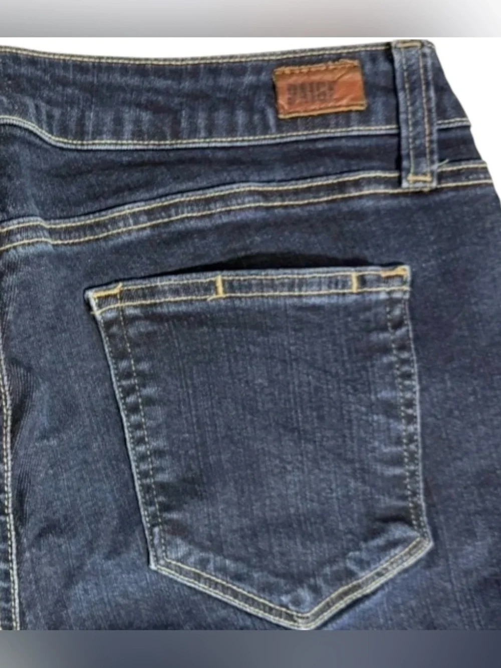 PAIGE Women’s Bermuda Denim Short Size 29 Dark Wash Stretch Cuffed Raw Hem Jorts